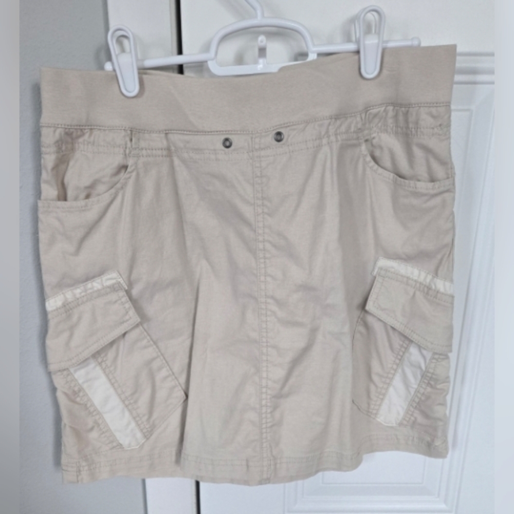 Beige Cargo Skirt with Pockets